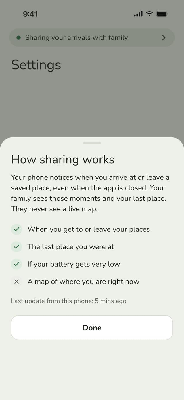 How sharing works sheet: a checklist of what your family can see